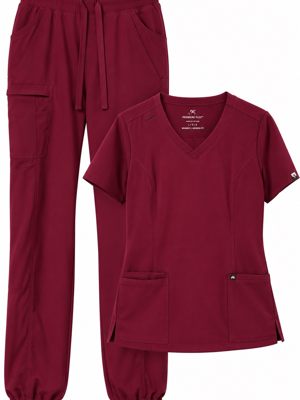 Premier Women's V-Neck Scrub Set - Maroon